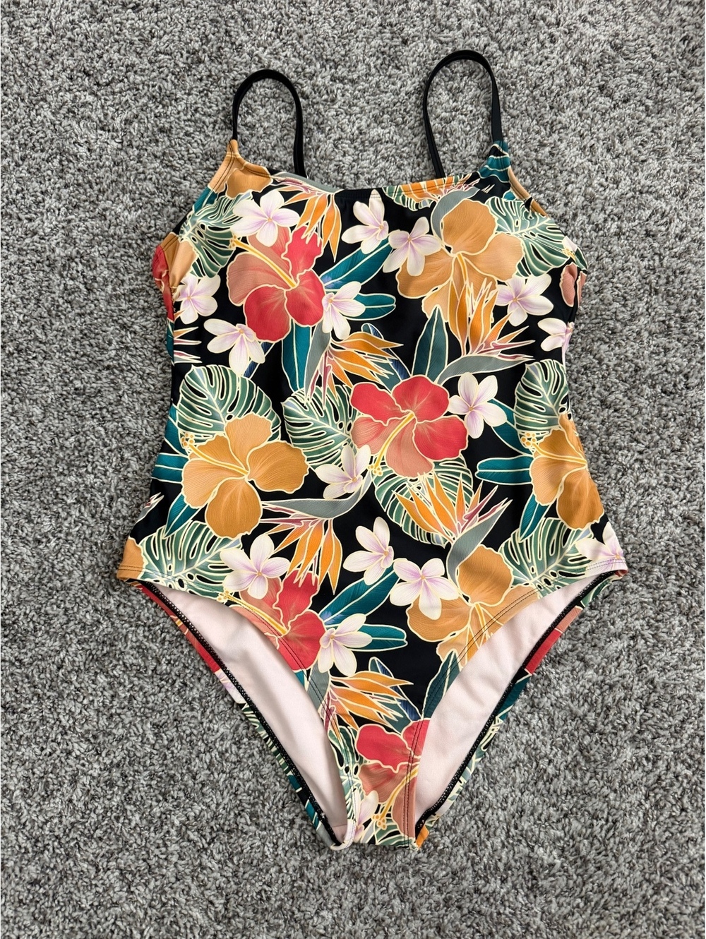 Hurley Tropical Floral Strappy Padded One-Piece Swimsuit Women's Size XL